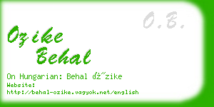 ozike behal business card